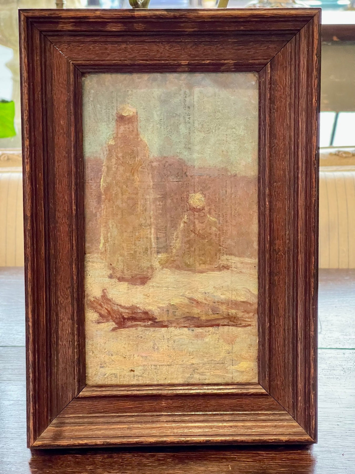 FRAMED FRENCH OIL ON PAPER LAID ON BOARD BY MARIUS PERRET (1853 - 1900) - Helen Storey Antiques