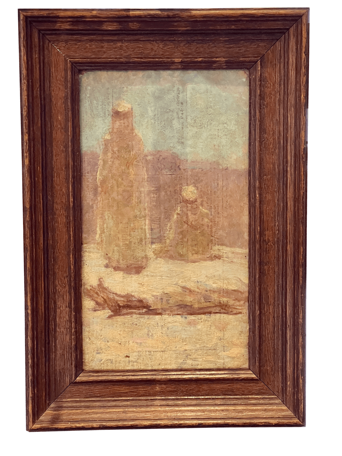 FRAMED FRENCH OIL ON PAPER LAID ON BOARD BY MARIUS PERRET (1853 - 1900) - Helen Storey Antiques