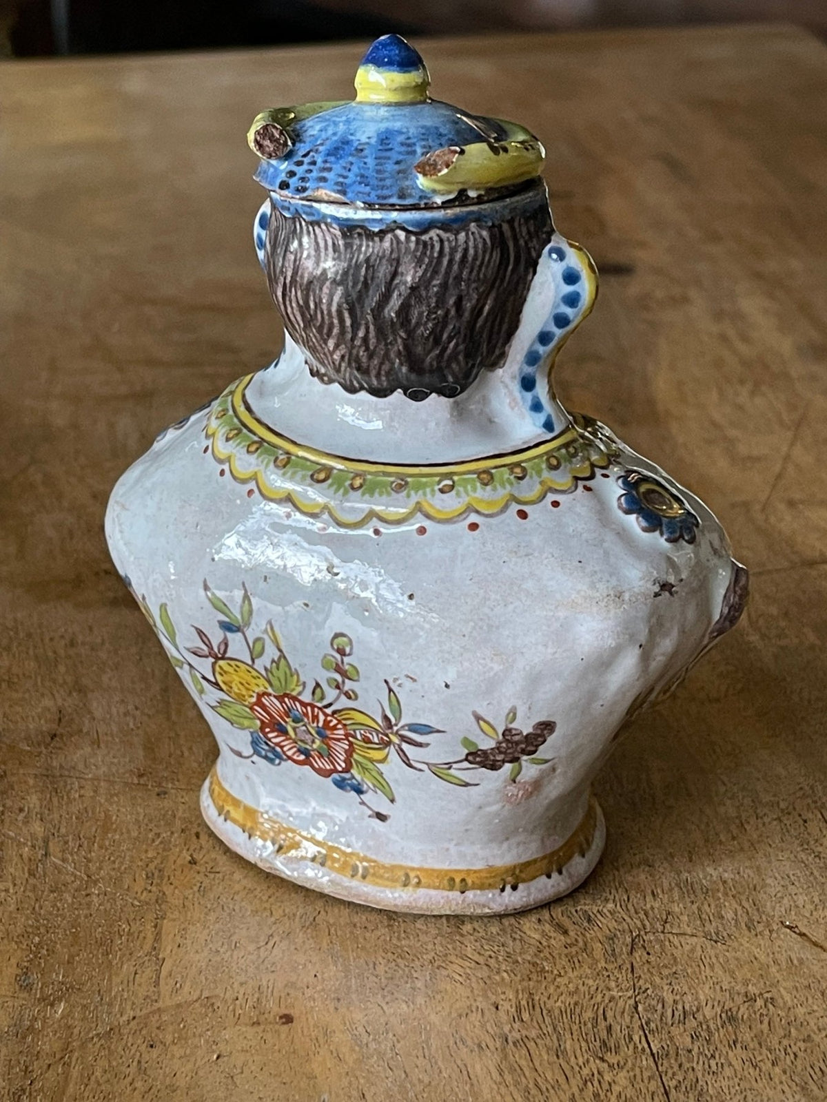 FRENCH 18TH CENTURY FAIENCE FIGURAL SERVING PIECE - Helen Storey Antiques