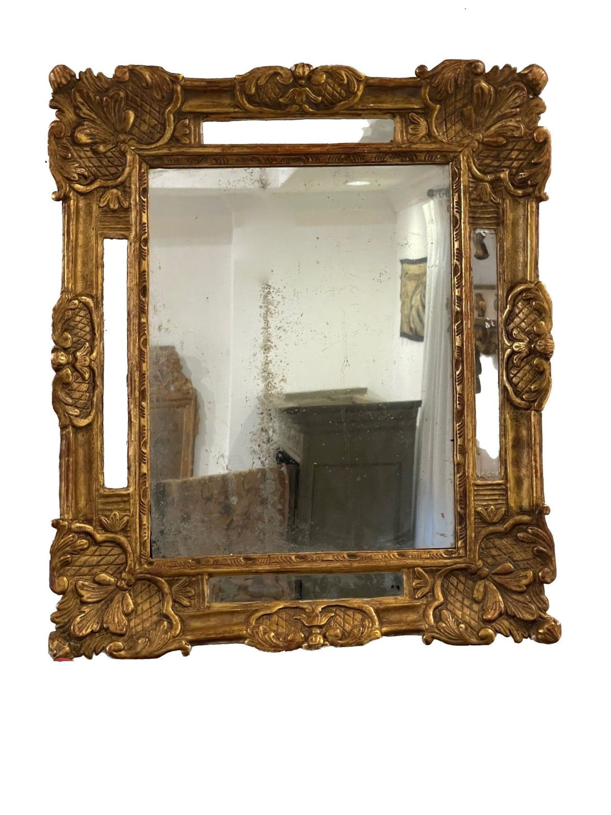 FRENCH 18TH CENTURY REGENCE PERIOD DOUBLE FRAMED GILTWOOD MIRROR - Helen Storey Antiques