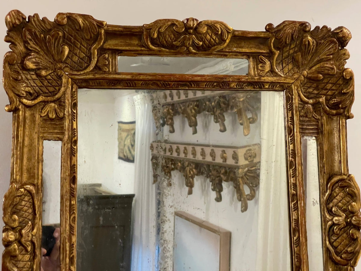 FRENCH 18TH CENTURY REGENCE PERIOD DOUBLE FRAMED GILTWOOD MIRROR - Helen Storey Antiques