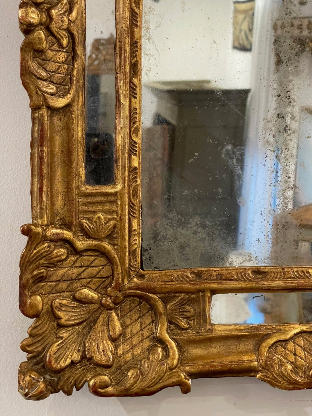 FRENCH 18TH CENTURY REGENCE PERIOD DOUBLE FRAMED GILTWOOD MIRROR - Helen Storey Antiques