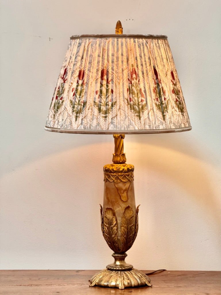 French alabaster and ormolu lamp - Helen Storey Antiques