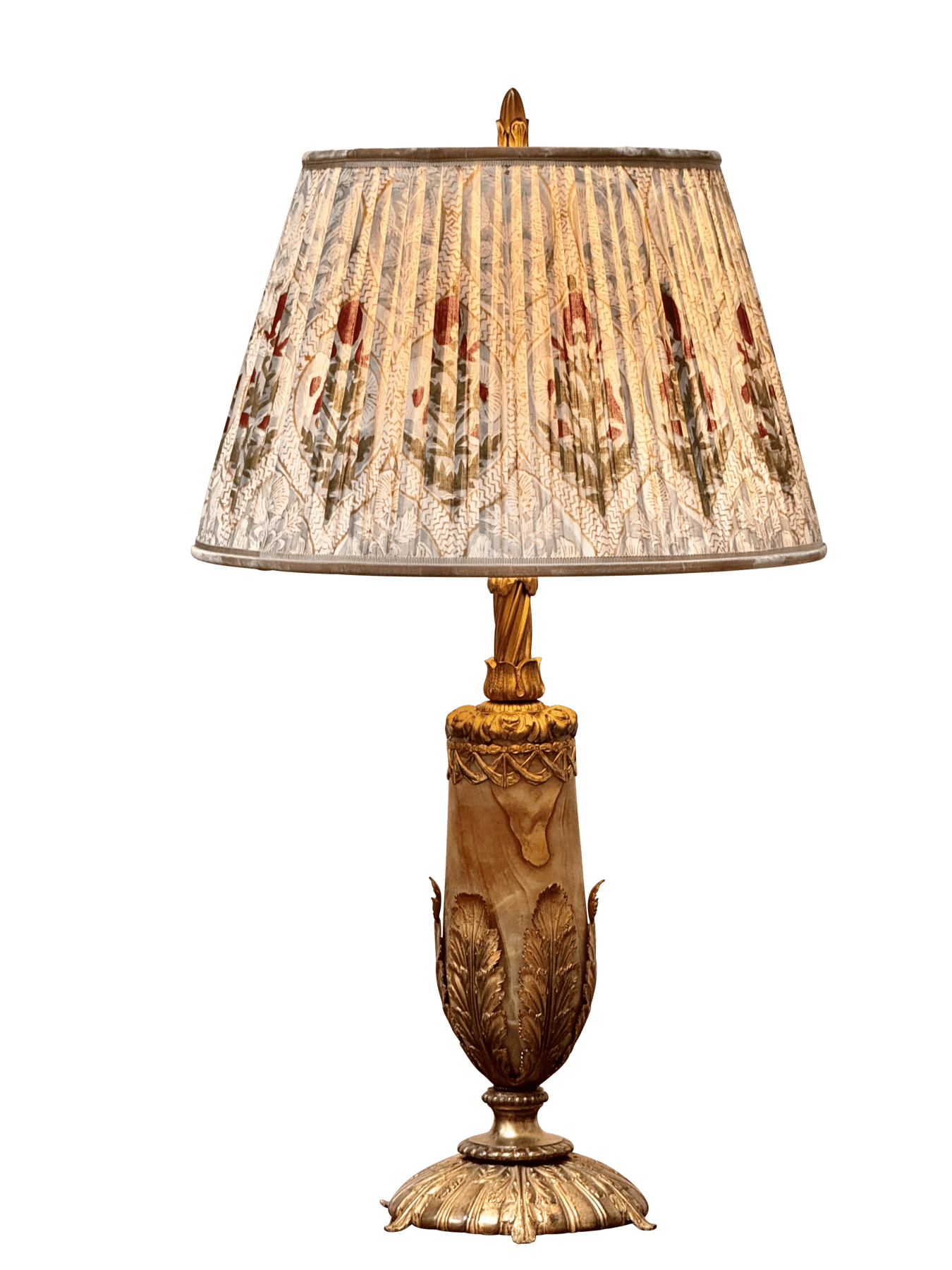 French alabaster and ormolu lamp