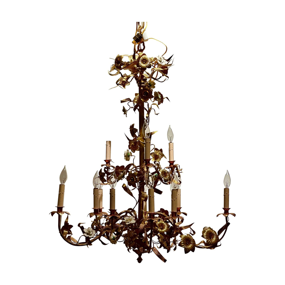 French Bronze Gilt Chandelier, 19th Century - Helen Storey Antiques