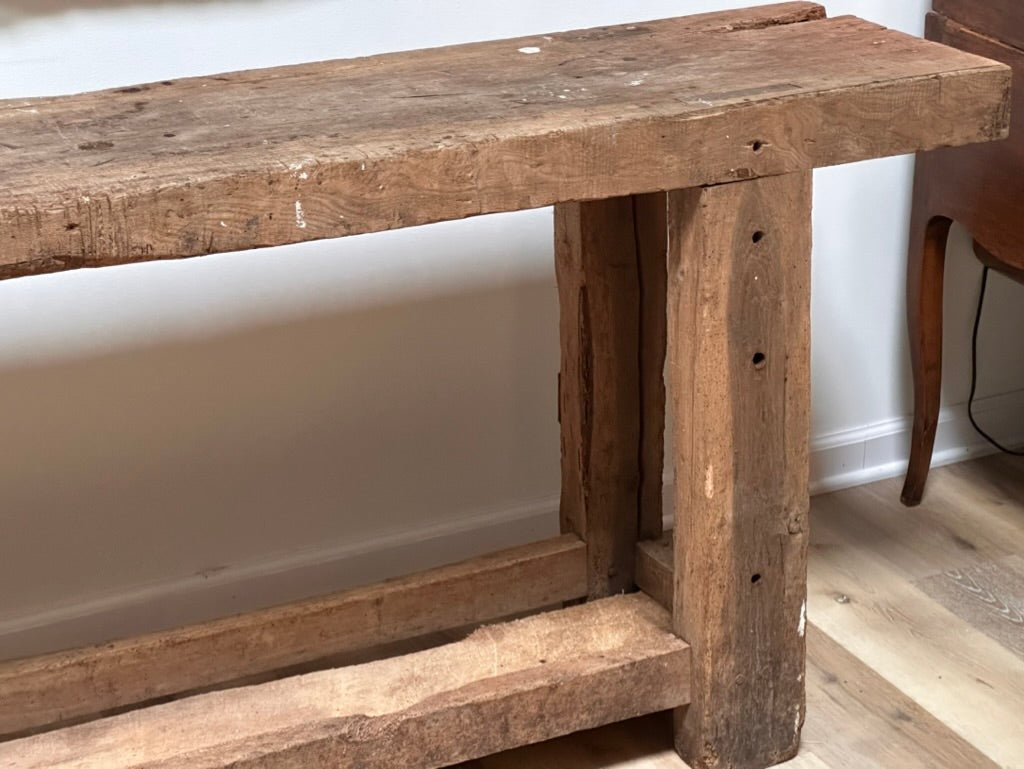 French Carpenter&#39;s Workbench Console - Helen Storey Antiques