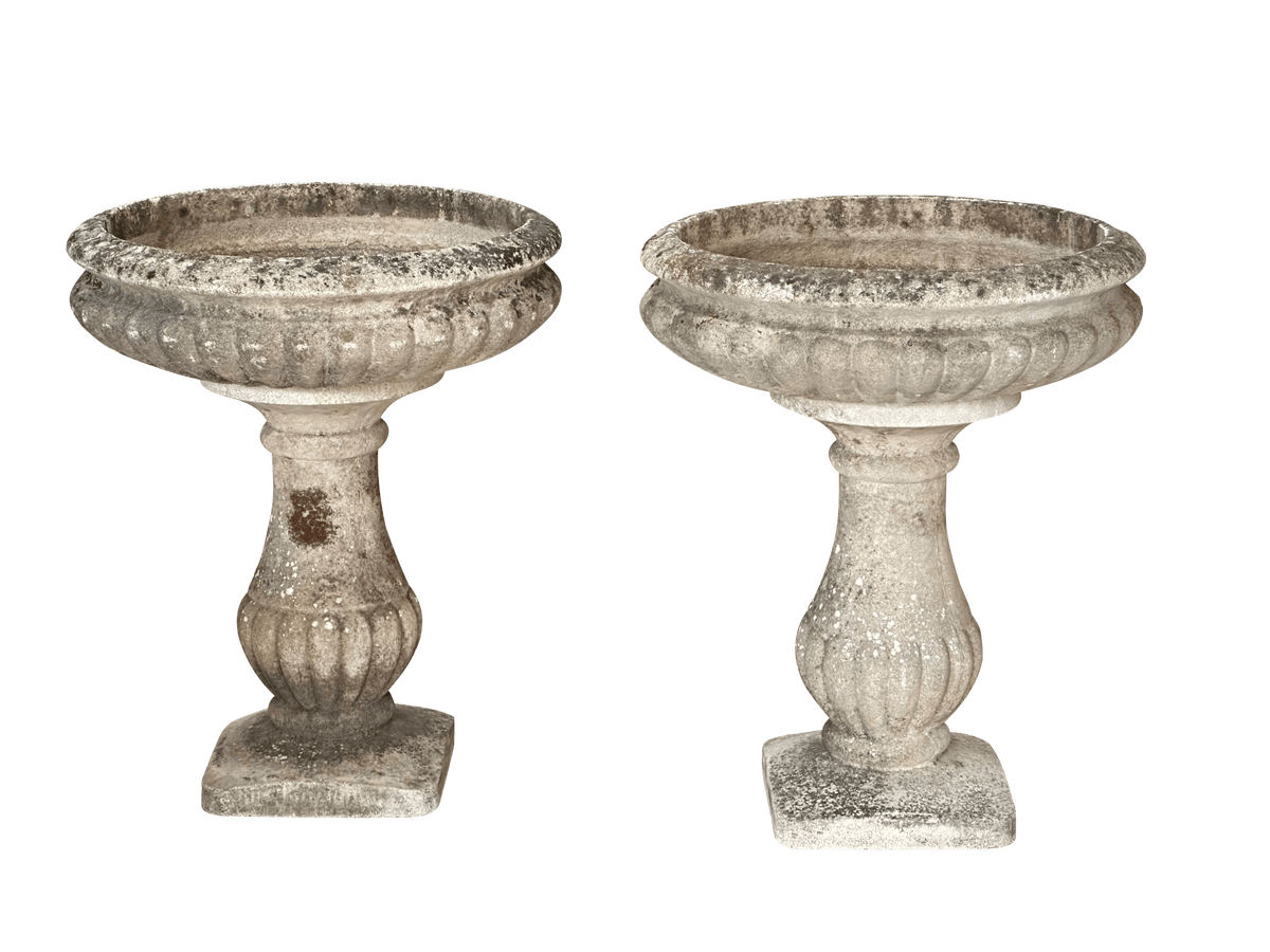 French Cast Stone and marble Planters by Grandon Fres - Helen Storey Antiques