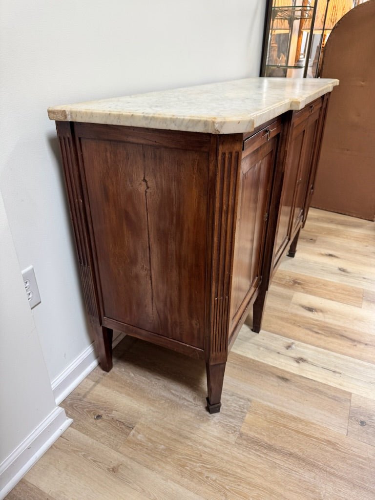 French Directoire Period Mahogany and Marble Sideboard Enfilade - Helen Storey Antiques