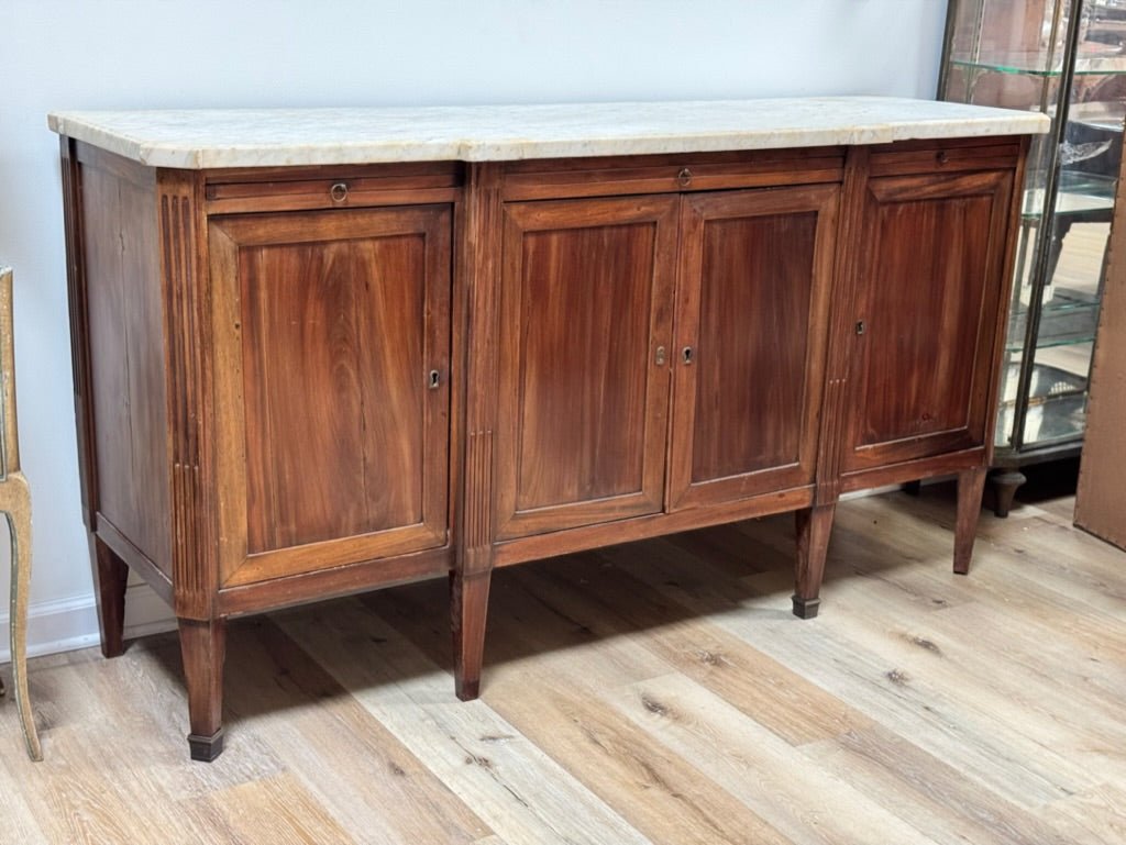 French Directoire Period Mahogany and Marble Sideboard Enfilade - Helen Storey Antiques