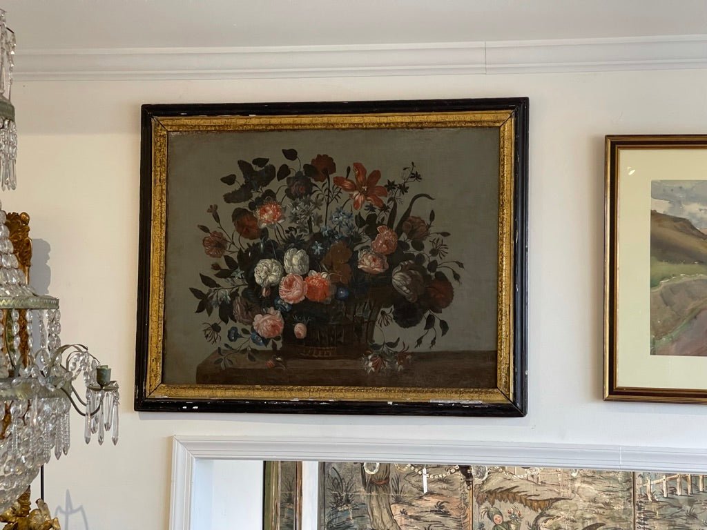 FRENCH Floral STILL LIFE PAINTING, 18th Century - Helen Storey Antiques