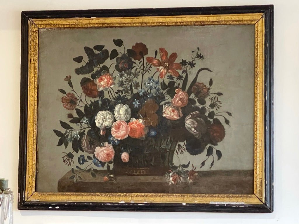 FRENCH Floral STILL LIFE PAINTING, 18th Century - Helen Storey Antiques