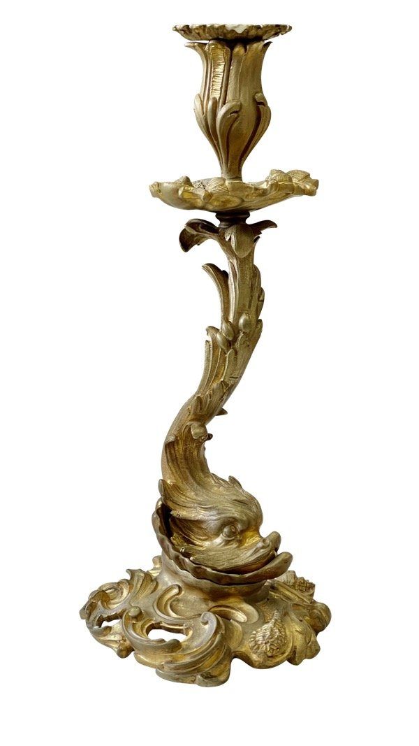 FRENCH ORMOLU GILT BRONZE CANDLESTICK - Helen Storey Antiques