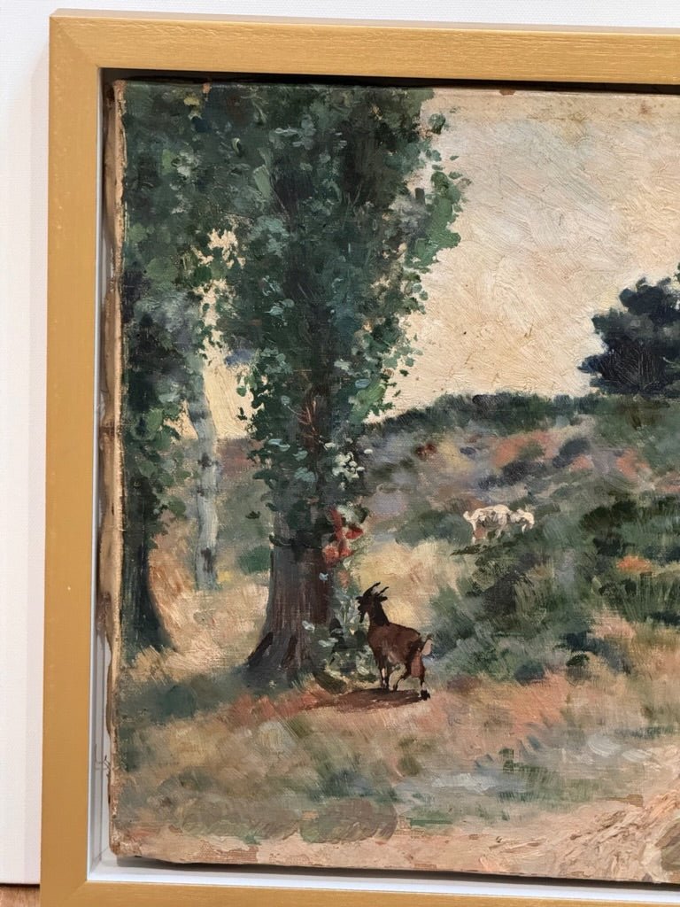 French Provencal Landscape with Goats - Helen Storey Antiques