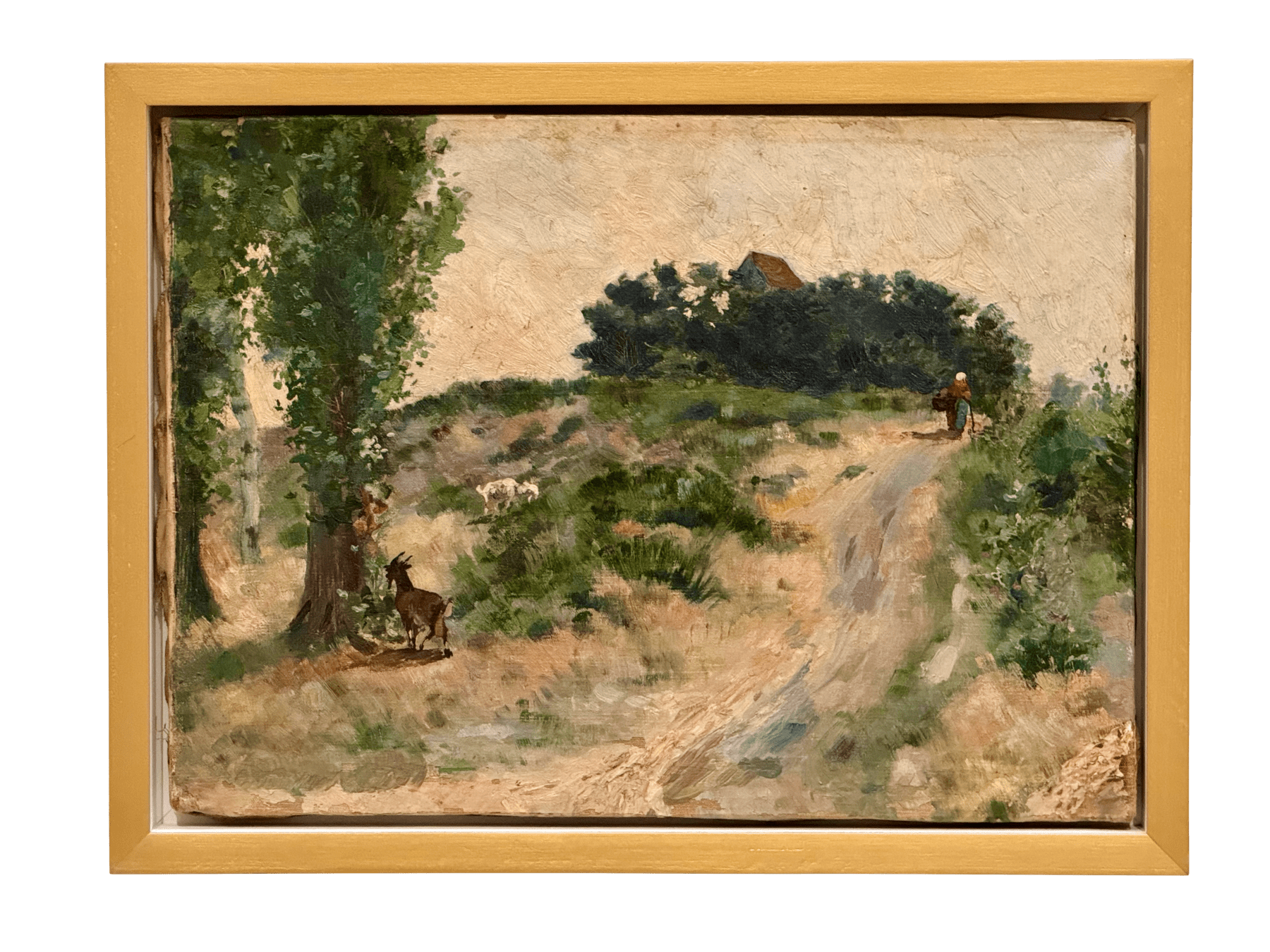 French Provencal Landscape with Goats