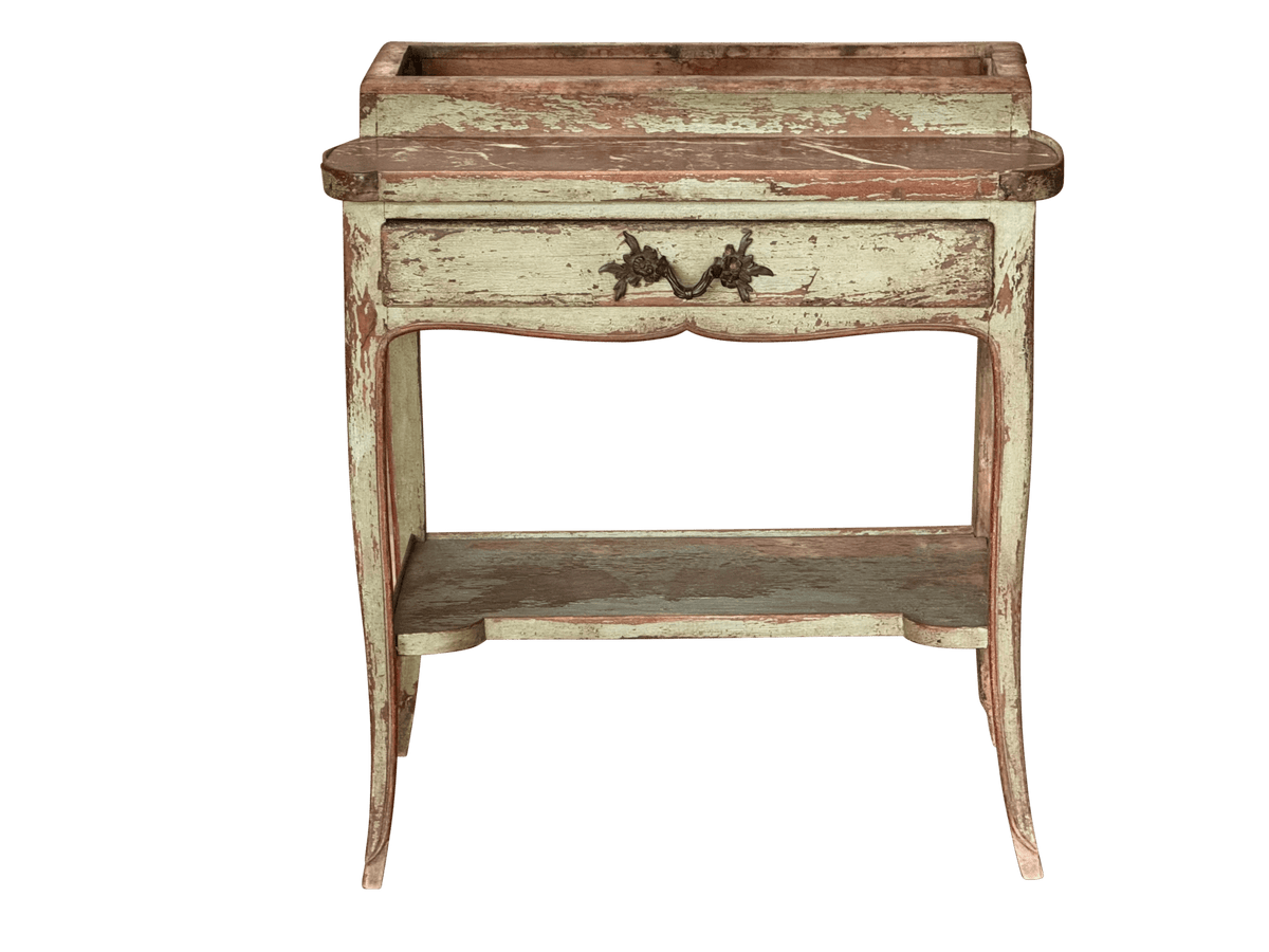 French Provincial Beechwood and Marble Rafraichissoir / Jardiniere - Helen Storey Antiques