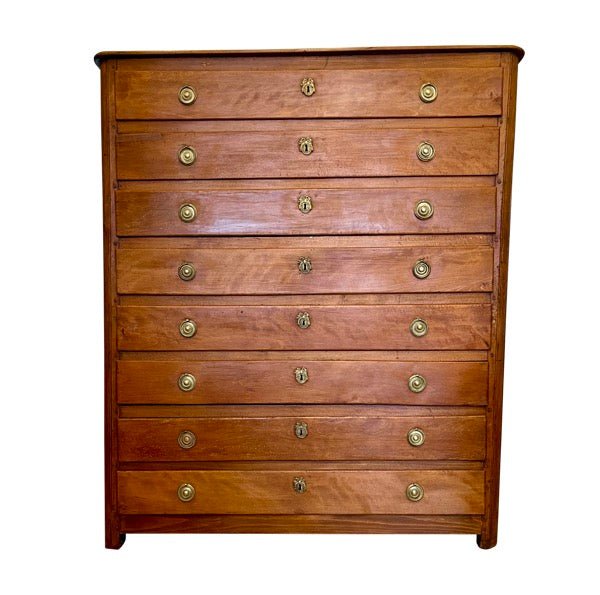 FRENCH PROVINCIAL BEECHWOOD SEMANIER, EIGHT DRAWERS