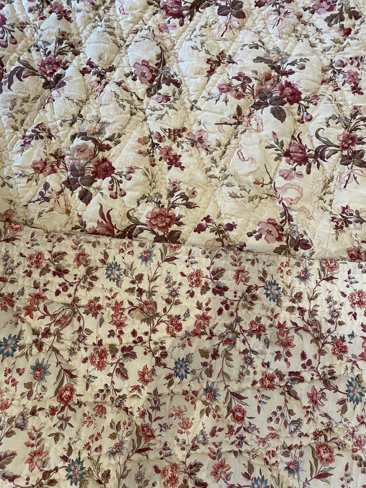 French Provincial Floral Boutis or Quilt - Helen Storey Antiques