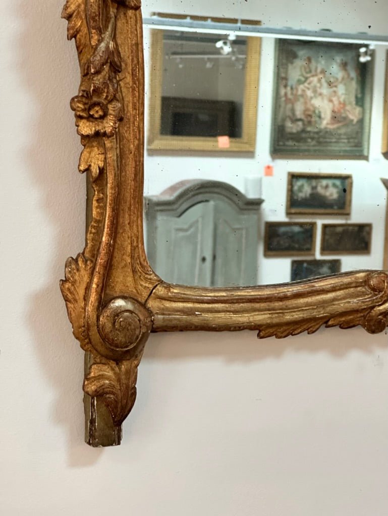 French Provincial Mirror with Floral and Foliate Carvings - Helen Storey Antiques