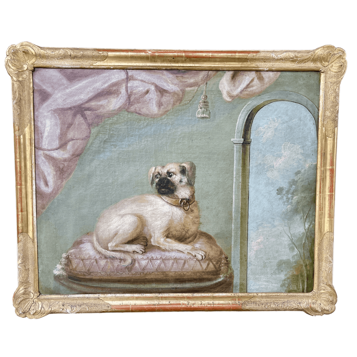 French School 18th Century Pug Oil on Canvas - Helen Storey Antiques