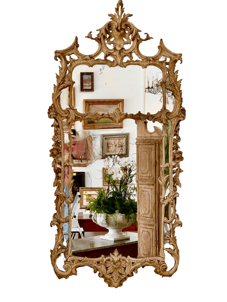 George II Carved and Painted Mirror, 1760 - Helen Storey Antiques