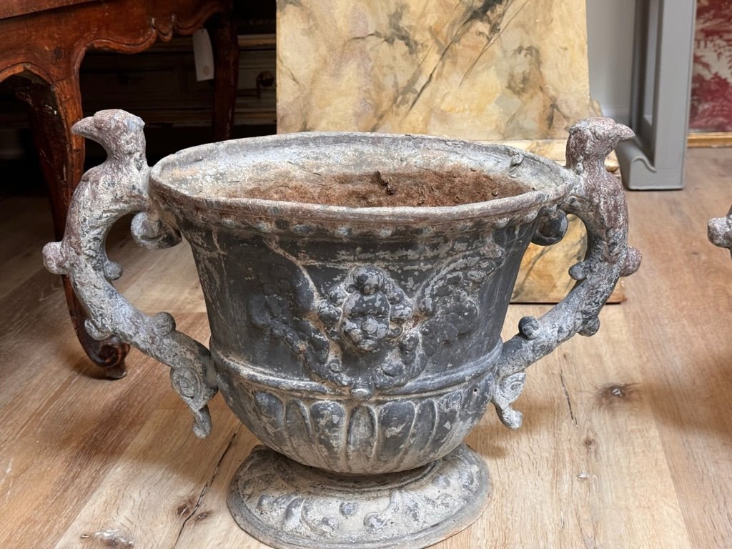 Georgian 18th Century Lead Garden Urns - Helen Storey Antiques