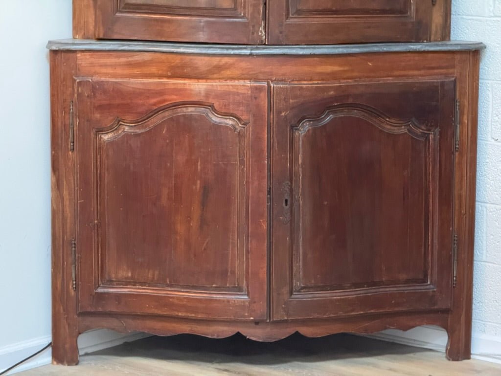 Grand Louis XV walnut corner cupboard - Helen Storey Antiques