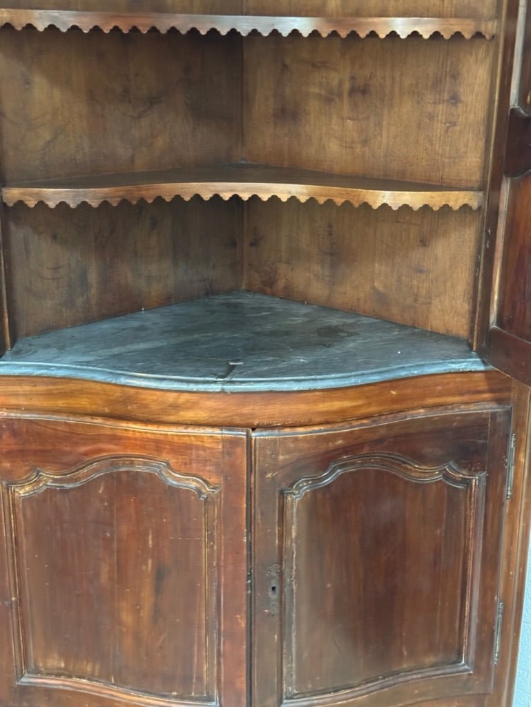 Grand Louis XV walnut corner cupboard - Helen Storey Antiques