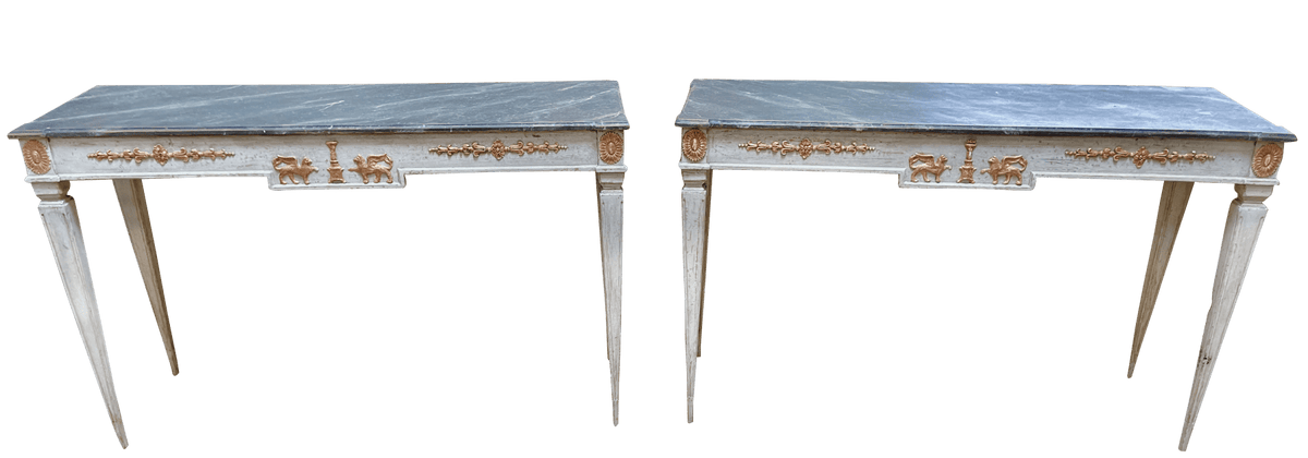 Gustavian Style 19th Century Swedish Painted Console Table - Helen Storey Antiques