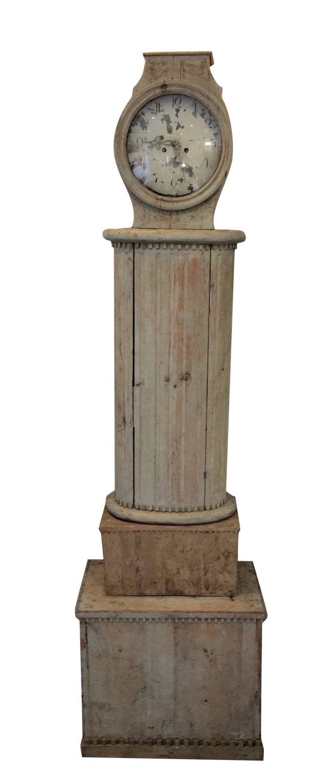 Gustavian Swedish Columnar Tall Case Clock, 18th Century - Helen Storey Antiques