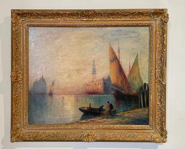 Henry Bogert Venice Scene, Framed Oil on Panel - Helen Storey Antiques