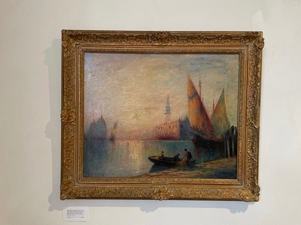 Henry Bogert Venice Scene, Framed Oil on Panel - Helen Storey Antiques