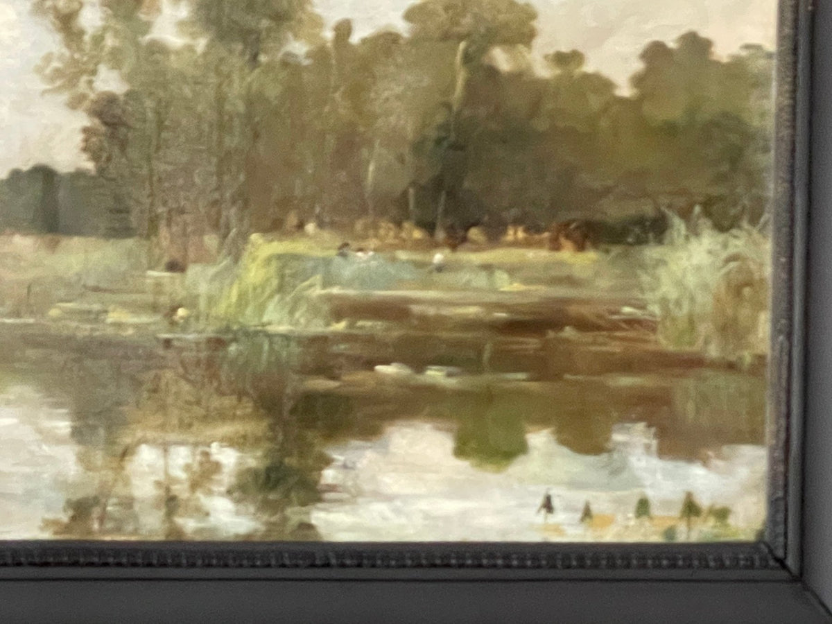 Hold for Everett - Daubigny, Charles Francois (French 1817 - 1878) Impressionist Landscape With Figures - Helen Storey Antiques