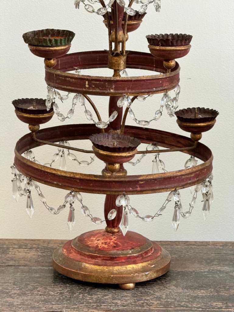 Italian Three - Tiered Tole Girandole, Late 18th - Early 19th Century - Helen Storey Antiques