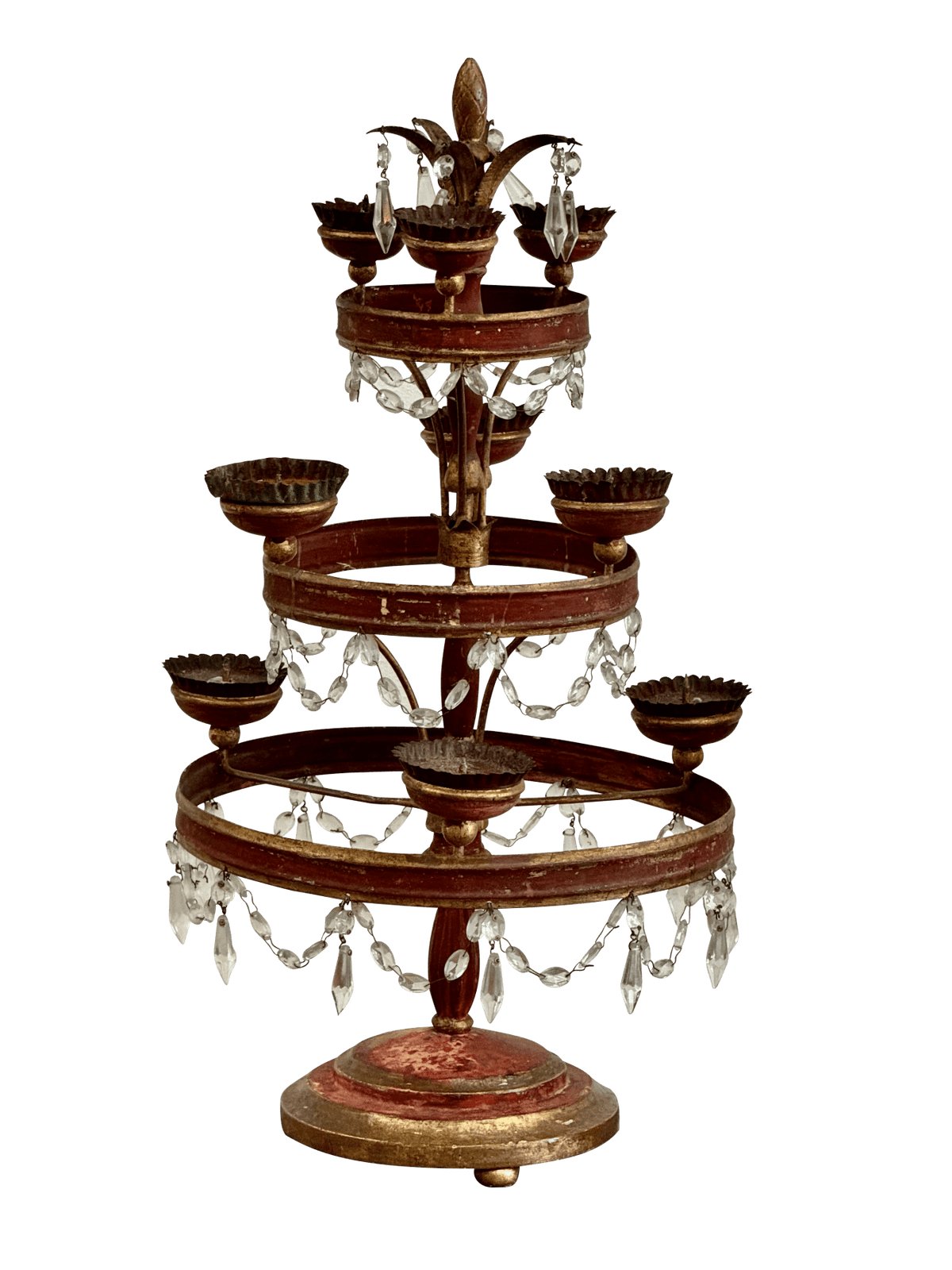 Italian Three - Tiered Tole Girandole, Late 18th - Early 19th Century - Helen Storey Antiques