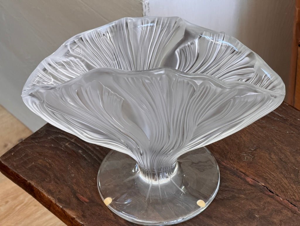 Lalique French Glass Flared Vase in the &quot;Ichor&quot; Pattern - Helen Storey Antiques