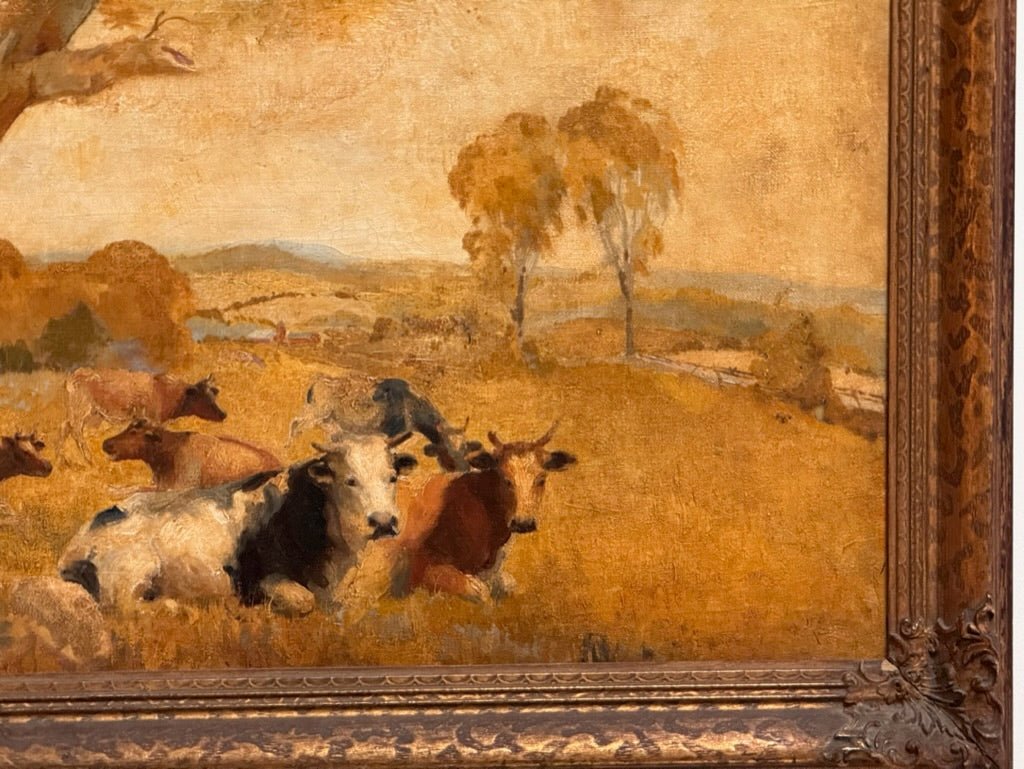 Landscape with Cows - Charles Stillwell Oil Painting - Helen Storey Antiques