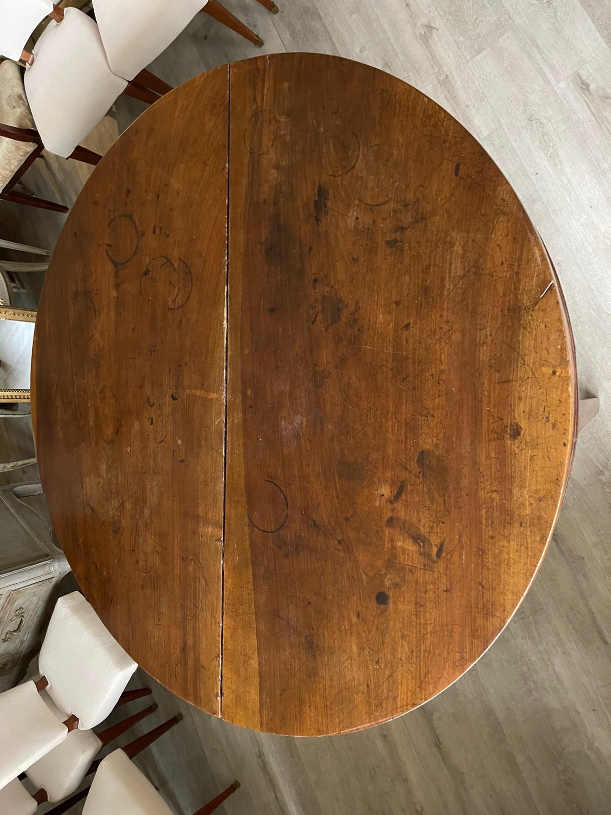 Large 18th Century Italian Walnut Round Table - Helen Storey Antiques