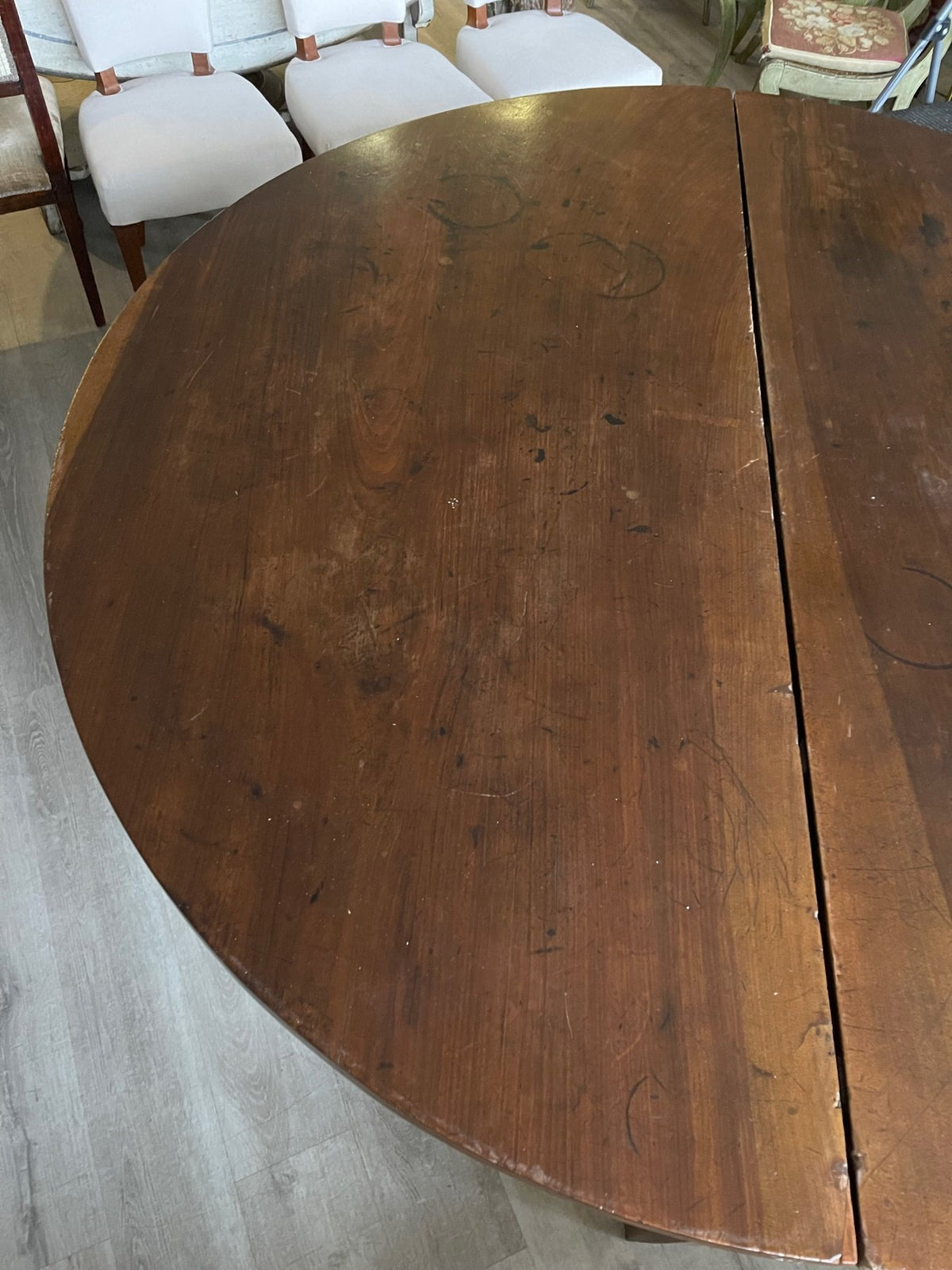 Large 18th Century Italian Walnut Round Table - Helen Storey Antiques