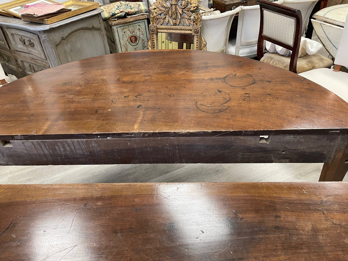 Large 18th Century Italian Walnut Round Table - Helen Storey Antiques