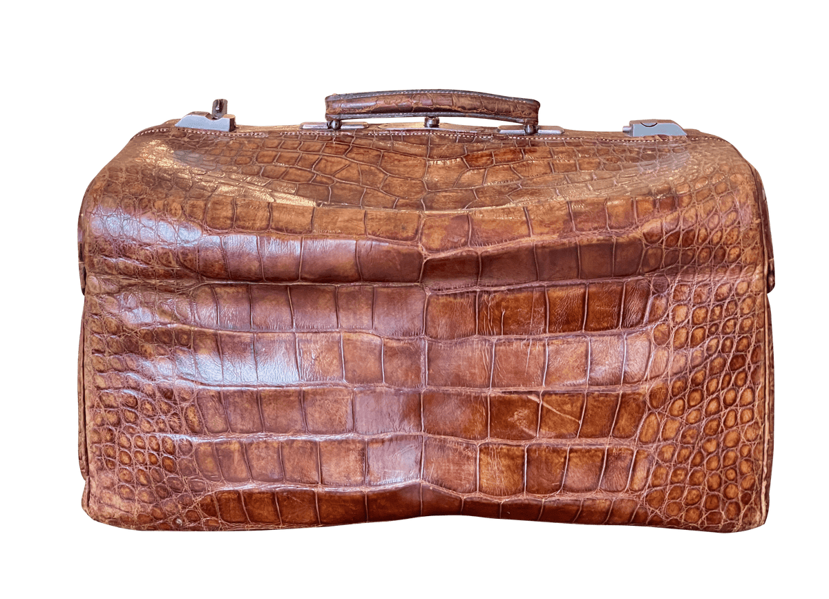 Large 19th Century Crocodile Travel Case - Helen Storey Antiques