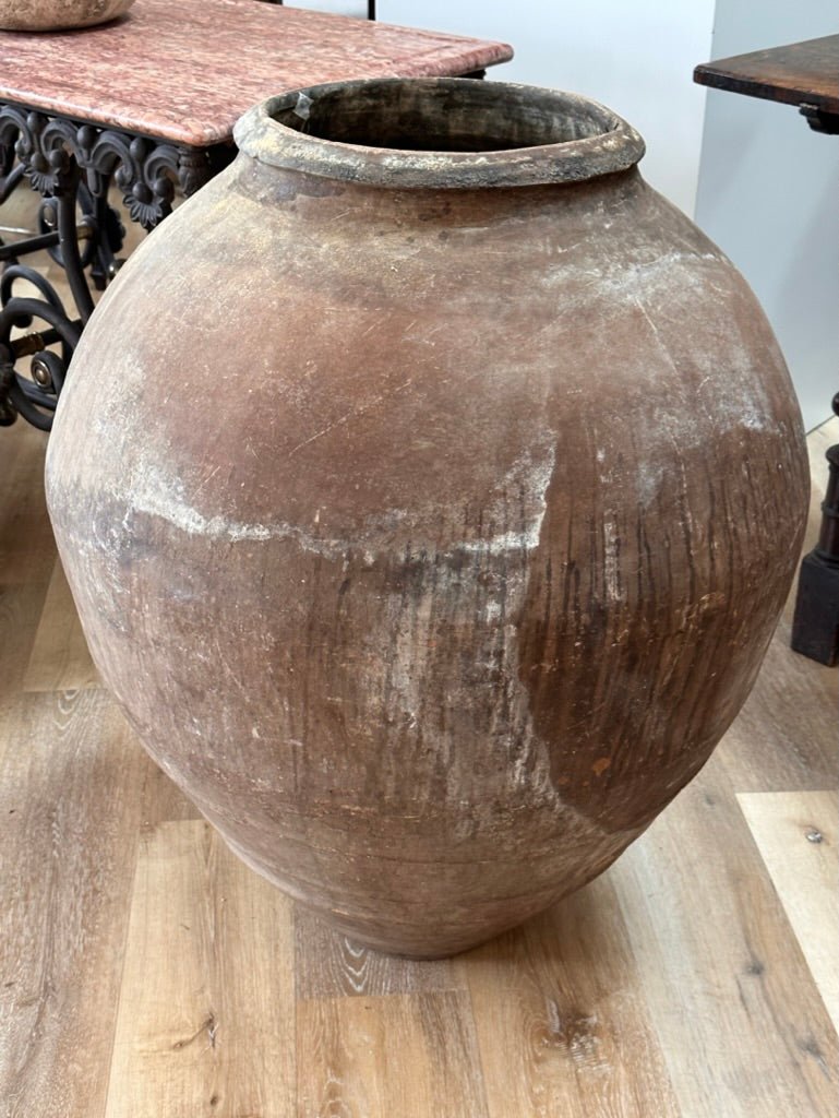 Large 19th Century Terra Cotta Olive Jar/Vessel - Helen Storey Antiques