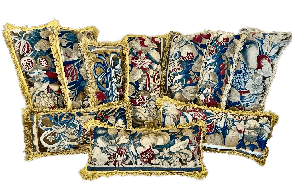 Late 17th Century Flemish Tapestry Panels Stuffed as Cushions - Helen Storey Antiques