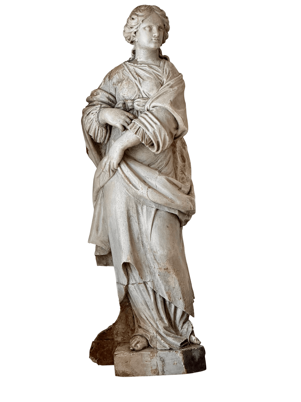 Late 18th Century carved statue of a saint, French - Helen Storey Antiques