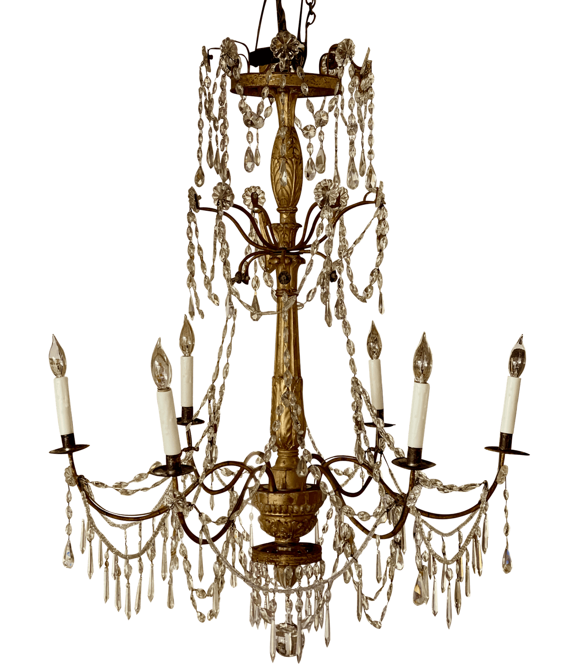 Late 18th Century - Early 19th Century Six Light Italian Genovese Chandelier - Helen Storey Antiques