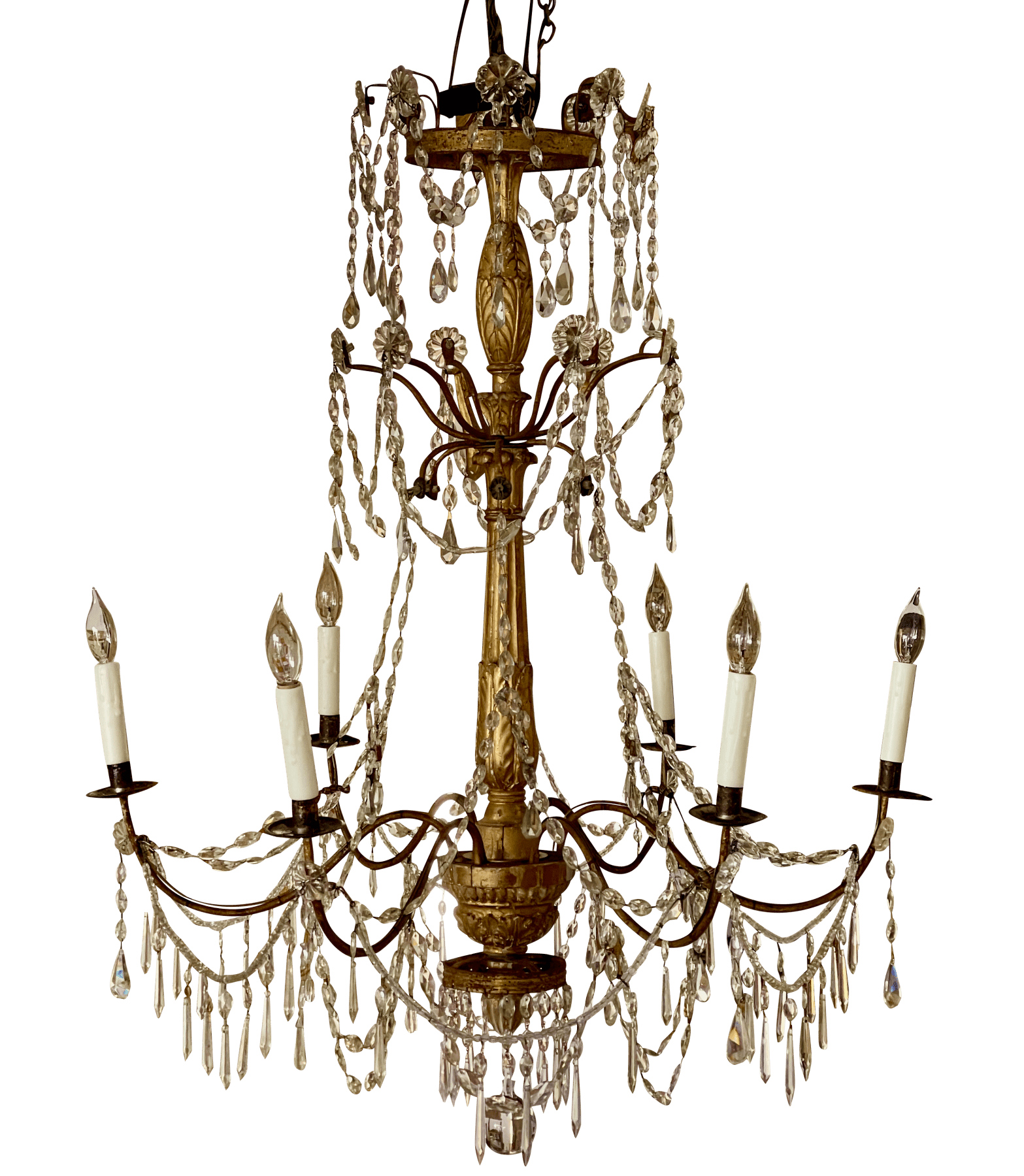 Late 18th Century-Early 19th Century Six Light Italian Genovese Chandelier