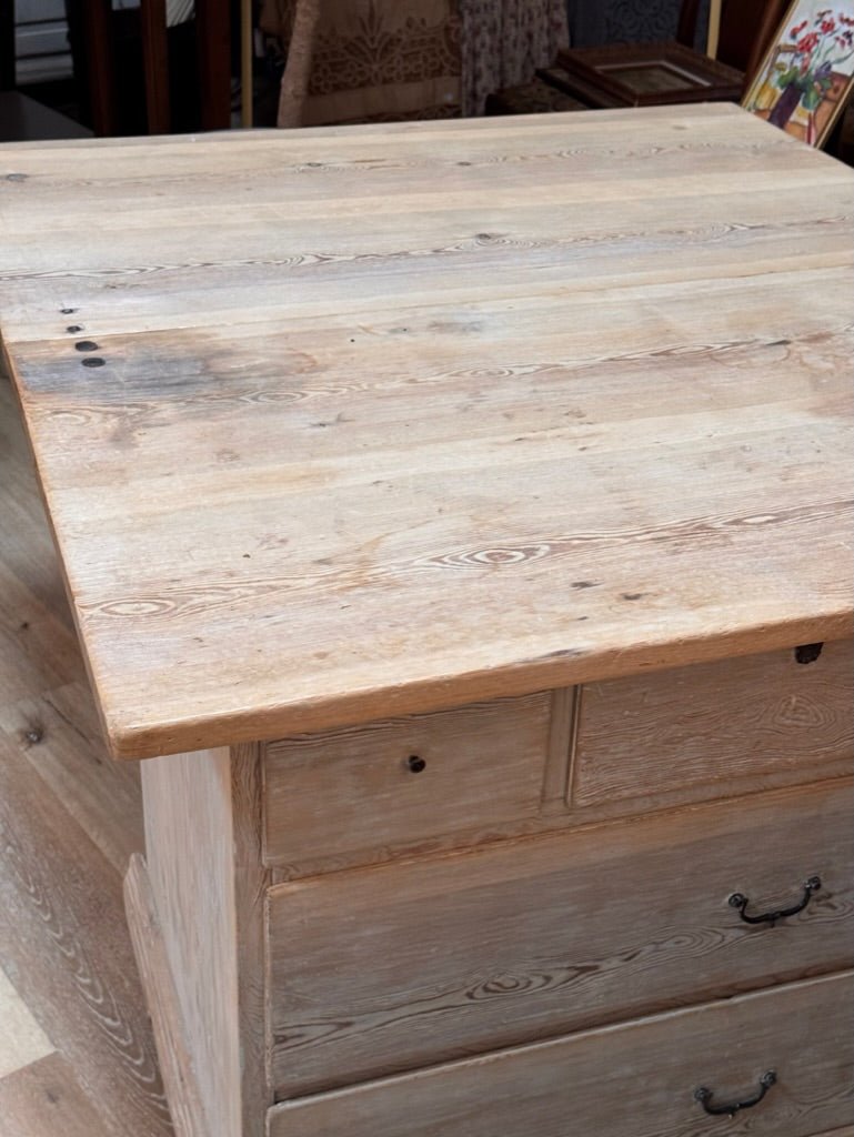 Late 18th - early 19th Century Swedish Pine Chest of Drawers with Table - Helen Storey Antiques