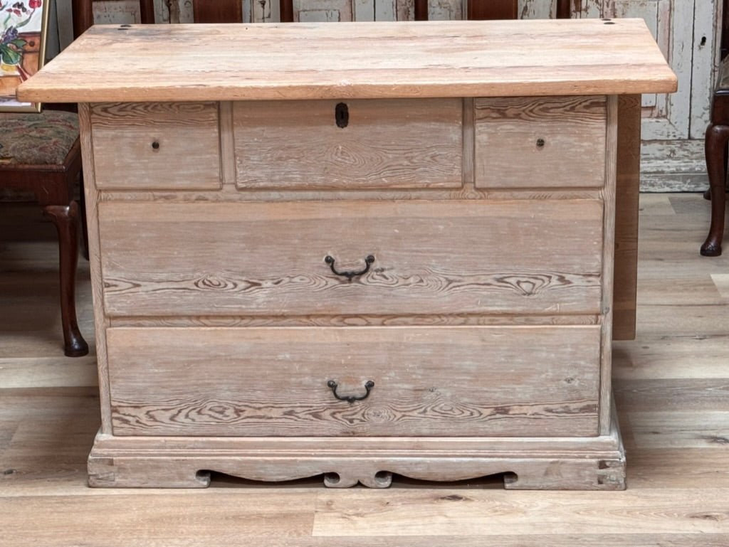 Late 18th - early 19th Century Swedish Pine Chest of Drawers with Table - Helen Storey Antiques