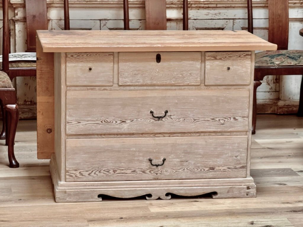 Late 18th - early 19th Century Swedish Pine Chest of Drawers with Table - Helen Storey Antiques