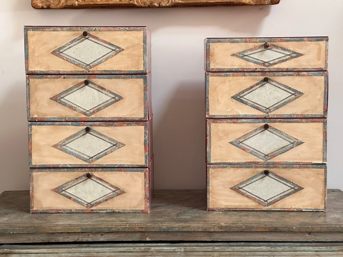 Late 19th Century French Cardboard File Boxes - Helen Storey Antiques