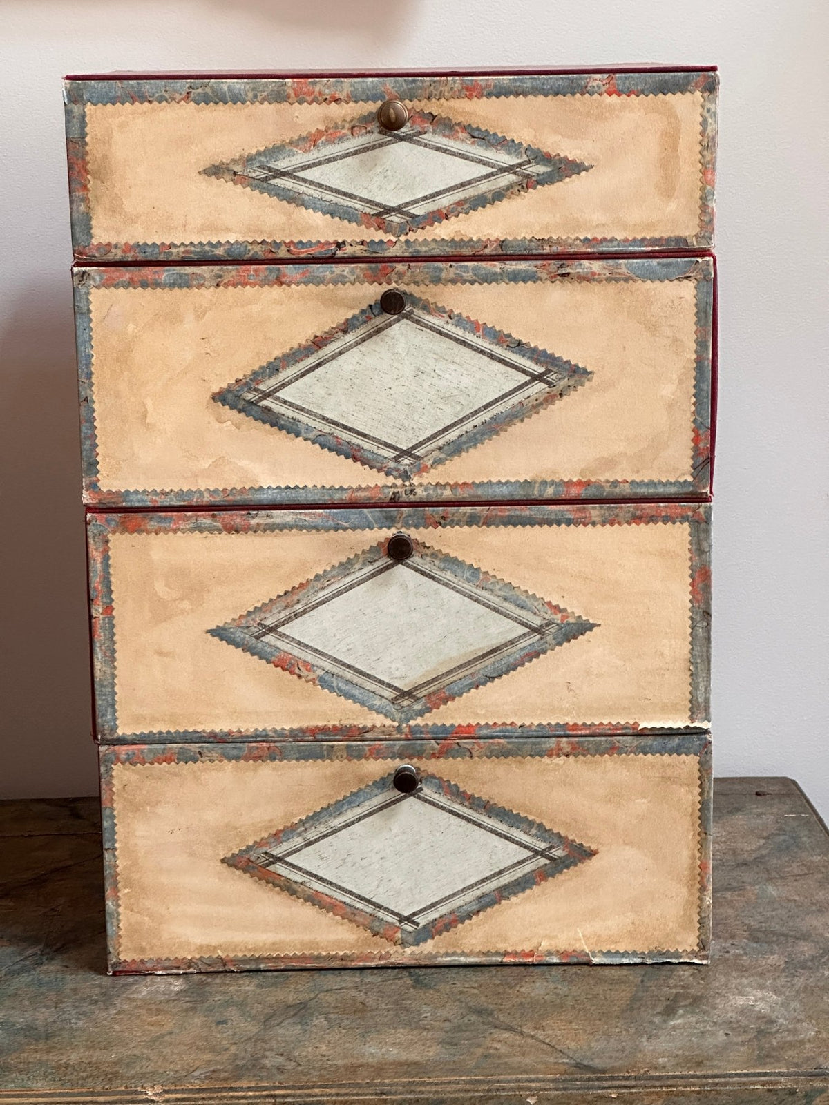 Late 19th Century French Cardboard File Boxes - Helen Storey Antiques